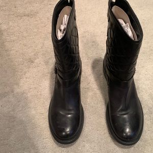 Aquatalia quilted leather moto riding boot